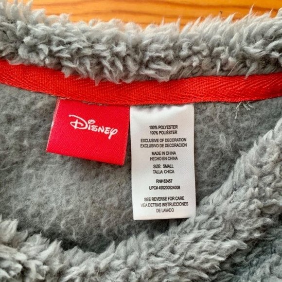 DISNEY Women Plush Gray Fleece Mickey Minnie Mouse Sz S - Picture 8 of 9